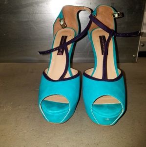 Teal stiletto heels